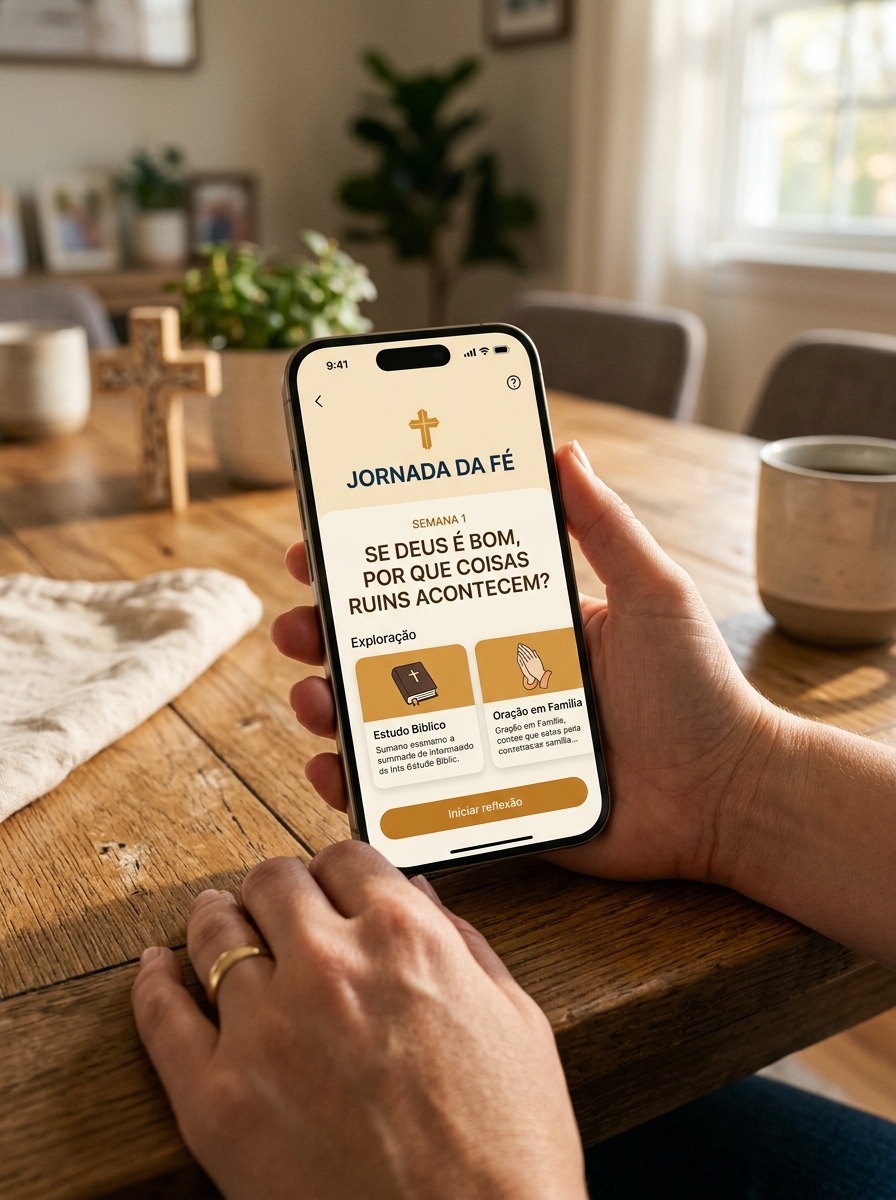 Aplicativo Jornada da Fé no Celular